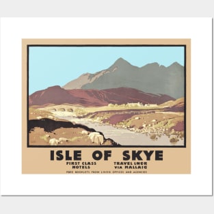 Isle of Skye, Scotland - Vintage Railway Travel Poster Design Posters and Art